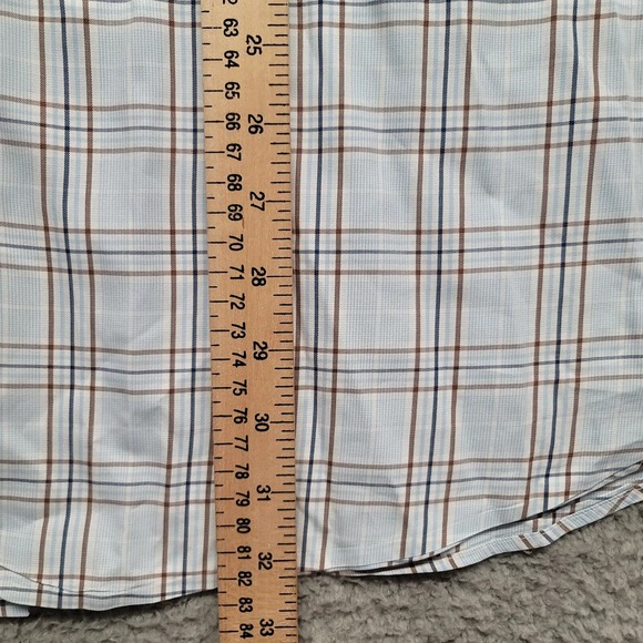 Peter Millar Shirt Mens XL Blue Plaid‎ Casual Button Down Long Sleeve Formal - Picture 10 of 12